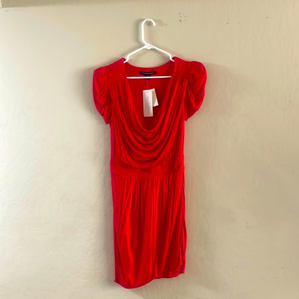 French Connection Red Drapey Tulip Dress
